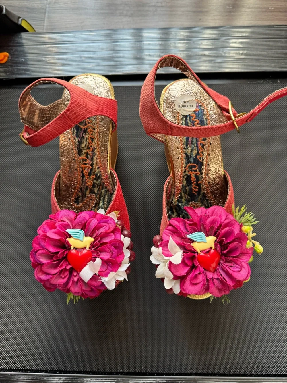 Irregular Choice French Villa Wedge Platform Sandals EU38